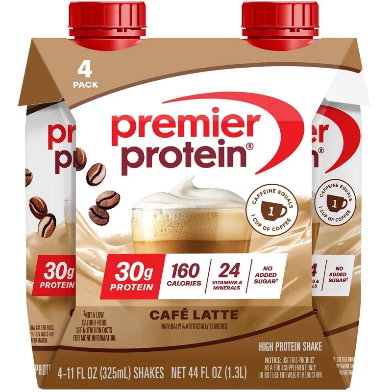 Premier Protein Nutritional Shake Café Latte Caffeinated - 11 fl oz/4pk