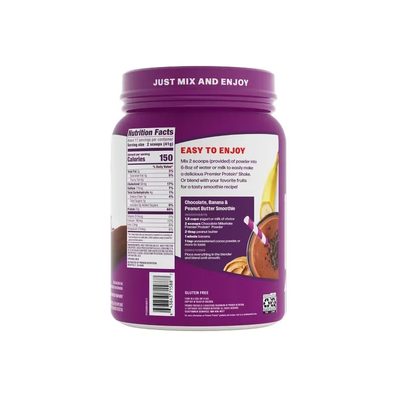 Premier Protein 100% Whey Protein Powder - Chocolate Milkshake - 17 Serve