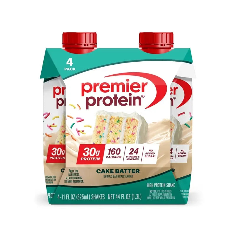 Premier Protein Nutritional Shake Cake Batter Non-Caffeinated - 11 fl oz/4pk